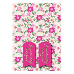 Floral Gift Wrap 2 Sheets and 2 Gift Tags