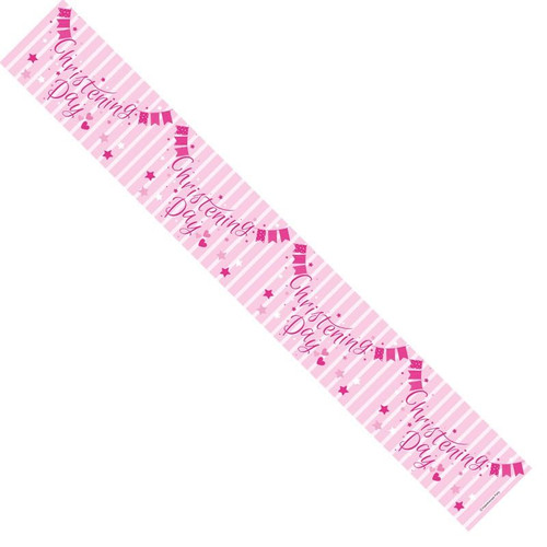 Christening Day Banner Pink 2.6m