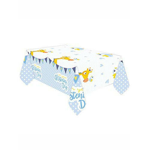 Blue On Your Christening Day Tablecover Giraffe 1.8x1.2m