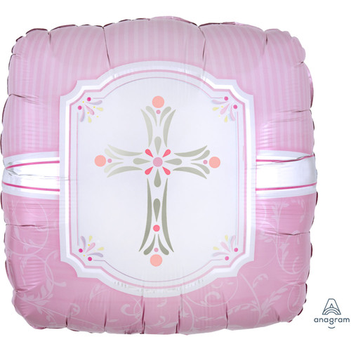 H100 18in Foil Balloon Communion Pink