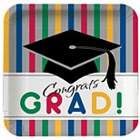 Graduation Paper Plates Square Pk8