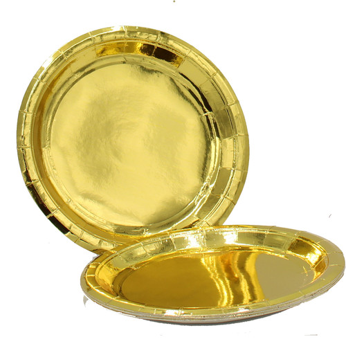23cm Paper Plate Gold Pk10