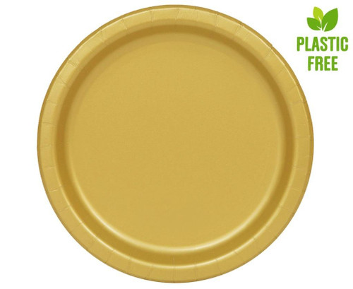 Paper Plates Pk16 21.9cm Gold