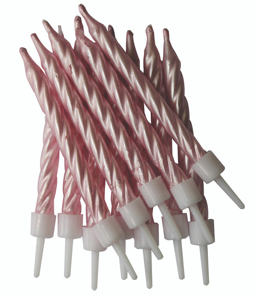 Cake Candles Pk12 Pearl Pink