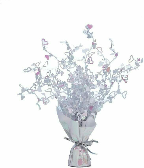Centrepiece Iridescent Hearts Foil Spray