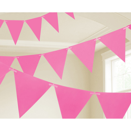 Pennant Banner Paper Bright Pink 15ft