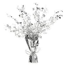 Centrepiece Silver Hearts Foil Spray