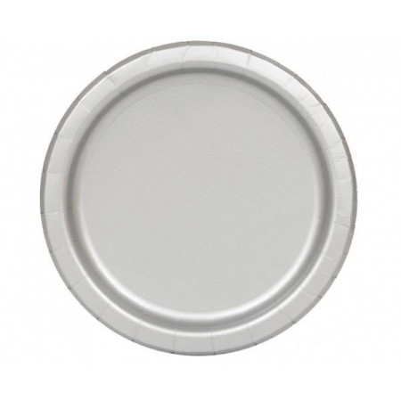 Paper Plates Pk16 21.9cm Silver