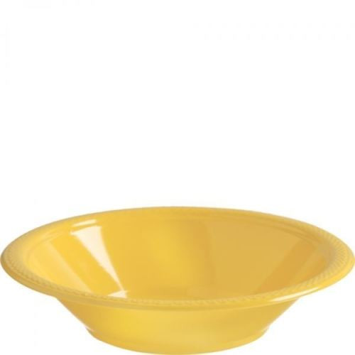 Bowls Plastic 355ml Pk20 Yellow