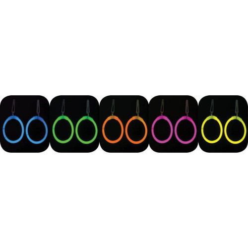 Glow Earrings 4in Neon Colours