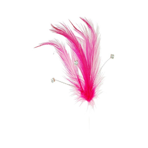 Diamante Feathers Sale Pk6 stems Hot Pink