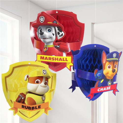 Paw Patrol Honeycomb Decorations Pk3