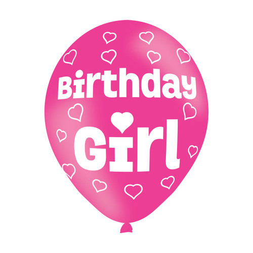 11in Latex Balloons Birthday Girl Pink Pk6