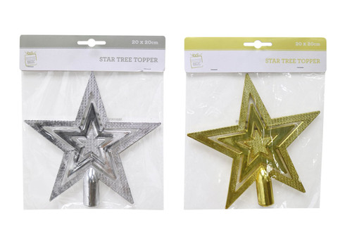 STAR TREE TOPPER 20x20cm SHINY