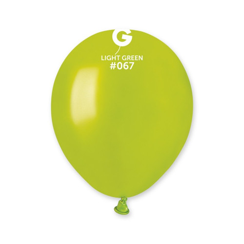 5in Latex Balloons Bag of 50 Metallic Lime Green 067