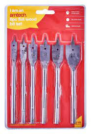 Amtech 6 Piece Flat Wood Bit Set