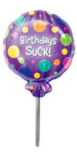 H100 18in Foil Balloon Lollipop Birthdays Suck