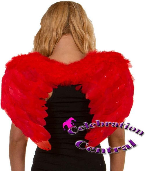Feathered Angel Wings Red 60cm