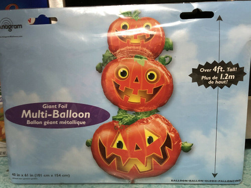 H400 Multi Supershape Foil Balloon Halloween Stacking Pumpkins