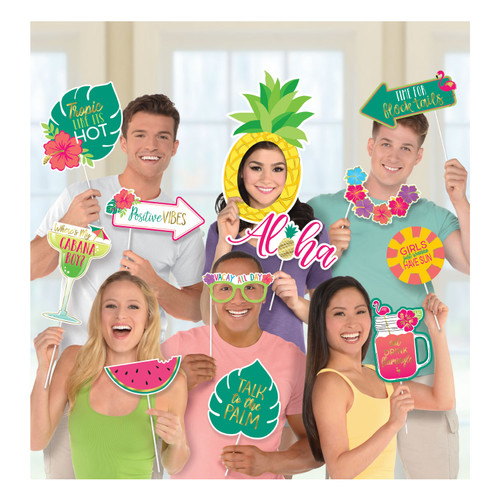 Hawaiian Aloha Jumbo Photo Props Kit 12 Piece