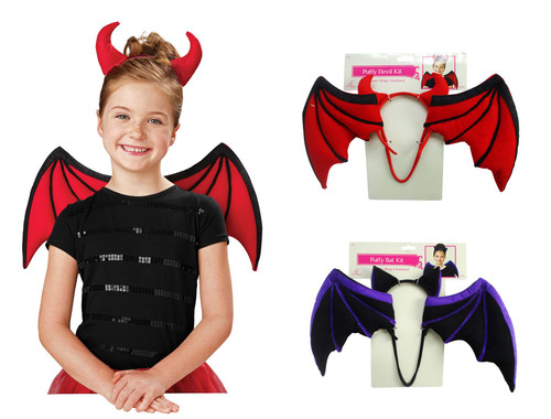 DEVIL HORNS AND WINGS RED