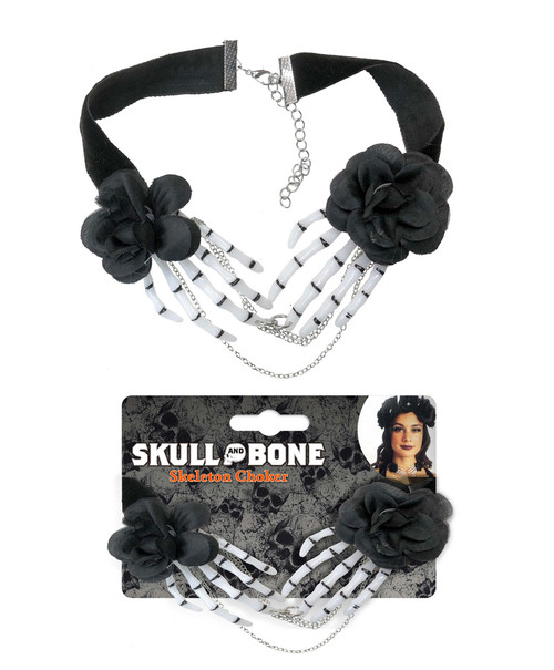 SKELETON HANDS CHOKER