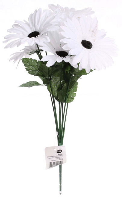 GERBERA BUNCH 8 HEADS 37CM WHITE