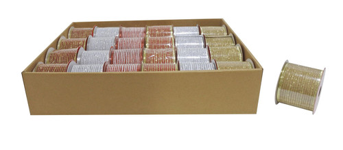 RIBBON 63mm x 2.7m GLITTER STRING