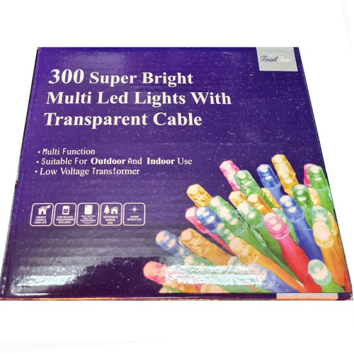 300 LED String Lights Multicoloured with Clear Cable