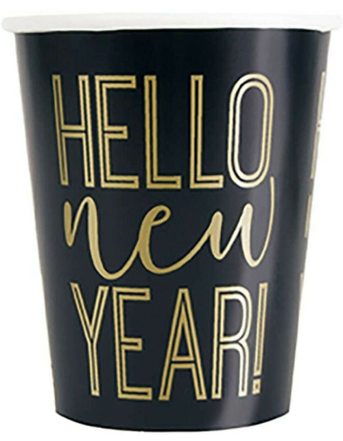Roaring New Years Paper Cups Pk8 9oz
