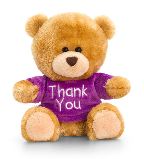 Pippins Thank You Bear 14cm Purple