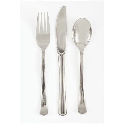 Assorted Cutlery Metalic Silver Pk18
