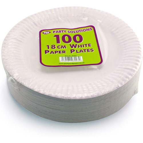 White Paper Plates Pk100 18cm