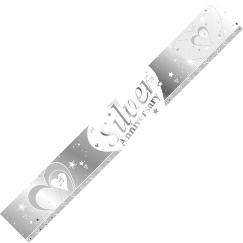 Silver Anniversary Foil Banner 9ft