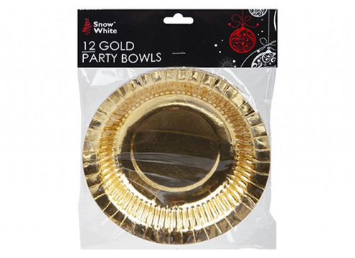 Gold Paper Bowls 7in Pack of 12
