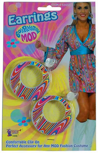 60s MOD Swirl Earrings Multi Coloured