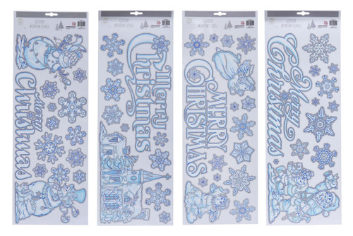 Window Cling Snow Glitter Choose from 4 assorted styles