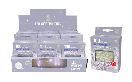 100 LED Wire Lights 10m White