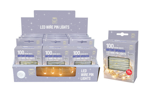 100 LED Wire Lights 10m Warm White