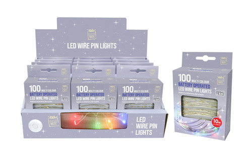100 LED Wire Lights 10m Multicoloured