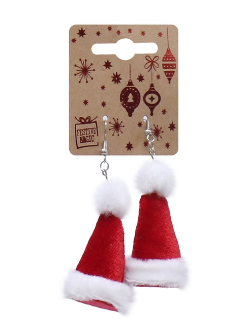 Christmas Earrings Santa Hat Shape