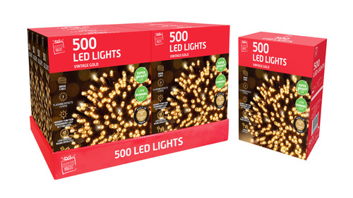 500 LED Timer Lights Vintage Gold