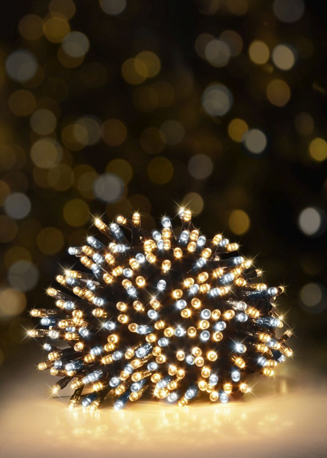 500 LED Timer Lights White And Warm White