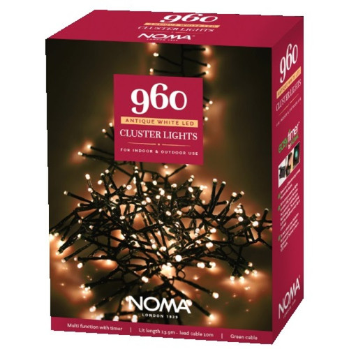 960 LED Cluster Lights Antique White Multifunction Green Cable