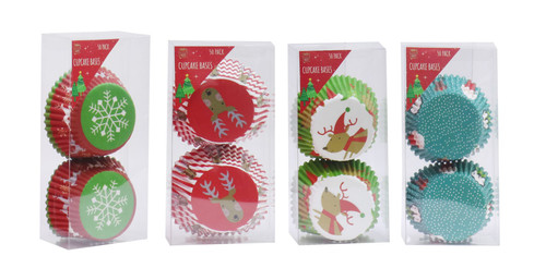 Xmas Cupcake Wrapper 50pc Choose from 4 assorted styles