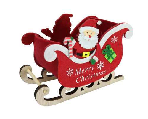 Santa Sleigh Felt Bucket