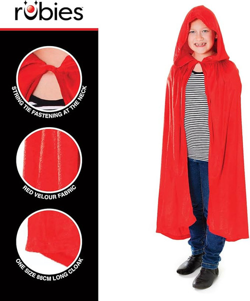 88cm Child Hooded Cloak Red Velvet