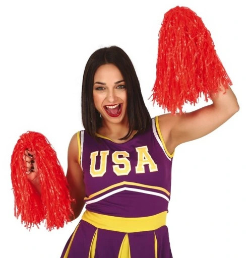 Pom Poms Cheerleader Pk2 Red 80g