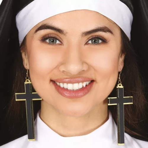 Nun Cross Earrings 9cm