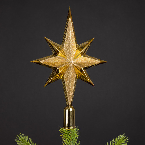 Glitter Treetopper Light Gold 25cm Shaterproof